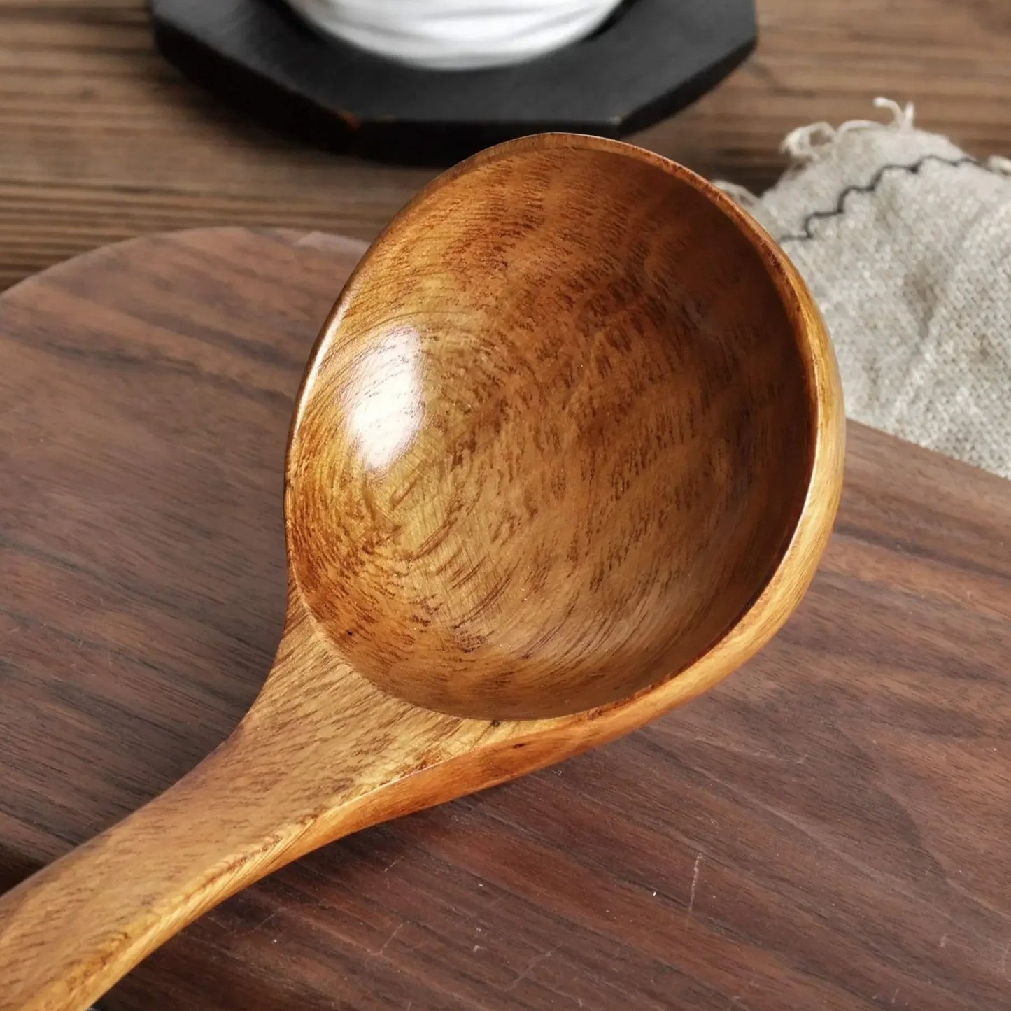 Handmade Wooden Soup Ladle Long Handle Spoon – Wood Kitchen Utensil Durable
